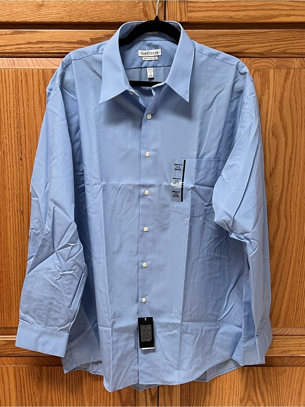 Van Heusen Men's Light Blue Regular Fit Dress Shirt, NWT, Size 1XB